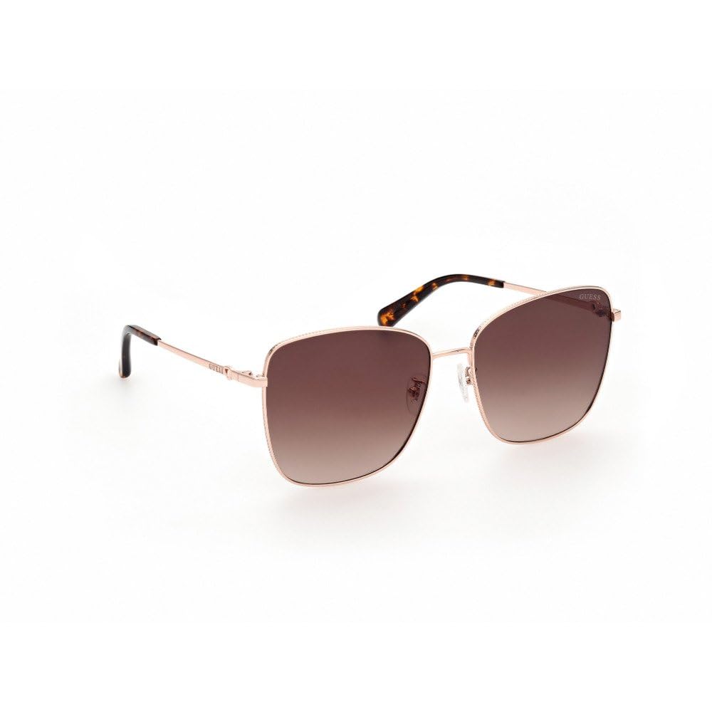 GUESS 100% UV protected | Gradient | Full Rim | large | Women | Square | frame: Gold Metal | Lens: Brown