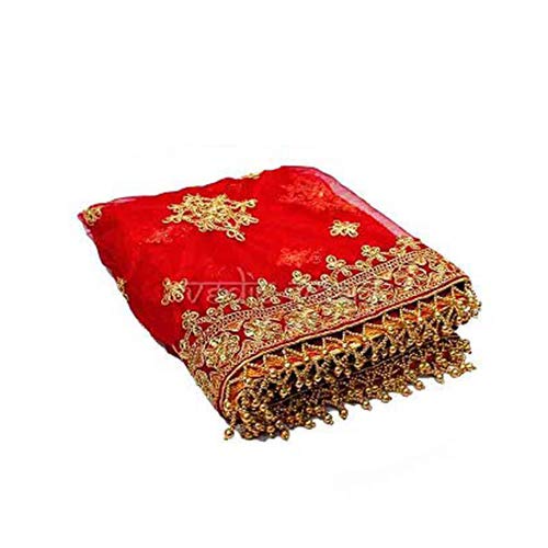 Vedic Vaani Net Cloth MATA Ki Chunri | Wedding Chunri | Devi Maa Chunri for Navratri Festival (1 Pcs)