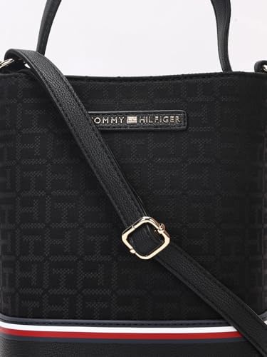 Logo Black Polyester Sling Bag