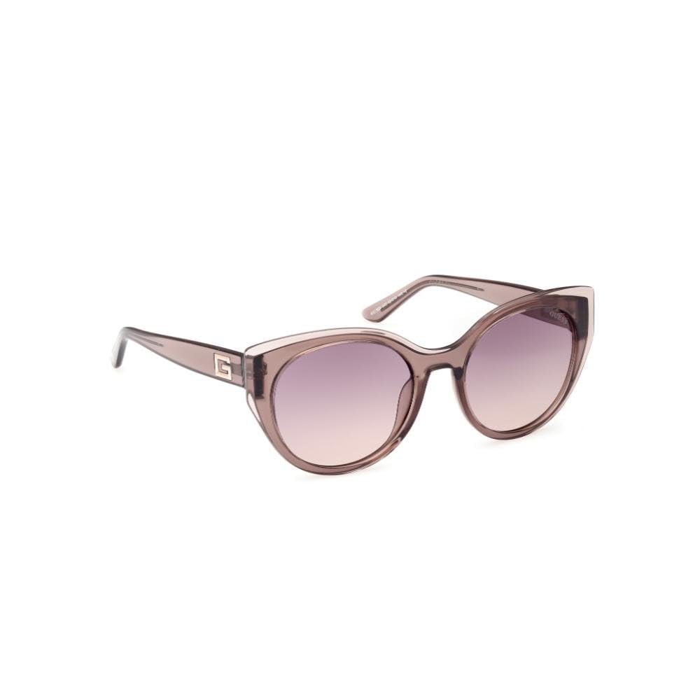 Guess sunglasses| 100% UV protected | Gradient | Full Rim | Oval | Women | Medium | Shiny Crystal Beige Polycarbonate Frame | Gradient Mirror-Violet Lens