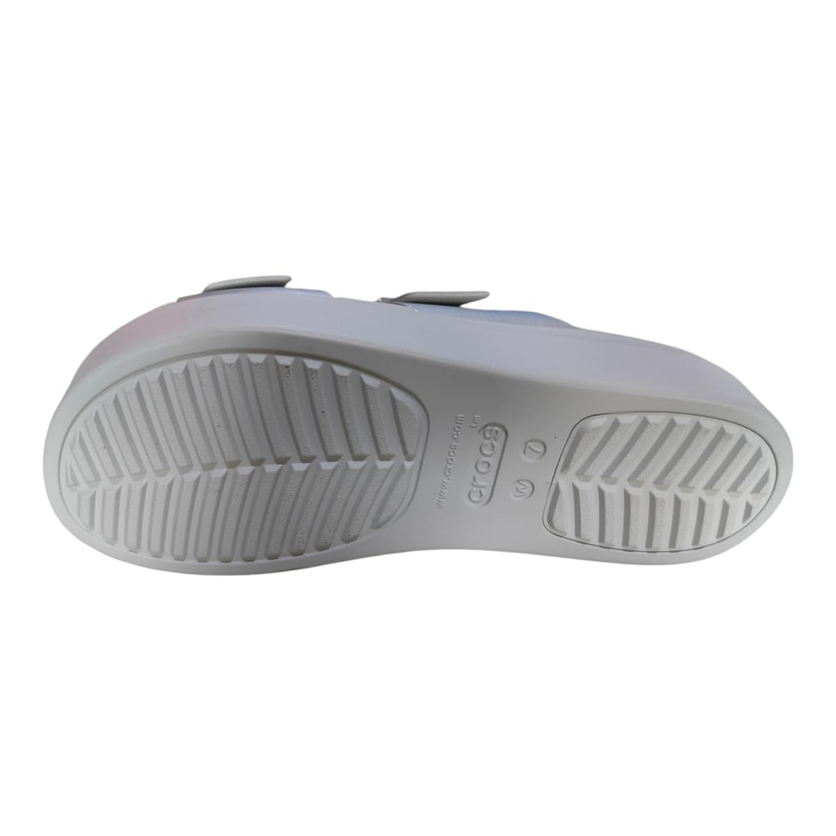 Crocs Women Brooklyn Buckle Metallic Silver Argent UK 8 (W10) (209719-040)