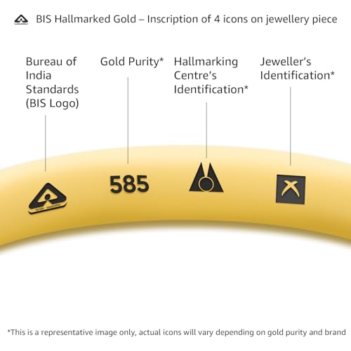WHP Jewellers Pendant For Women, 14KT (585) BIS Hallmark Pure Gold, Pendant Jewellery, Womens Gold Pendant, Anniversary Gift For Wife, Simple Pendant For Women-DPND22081350