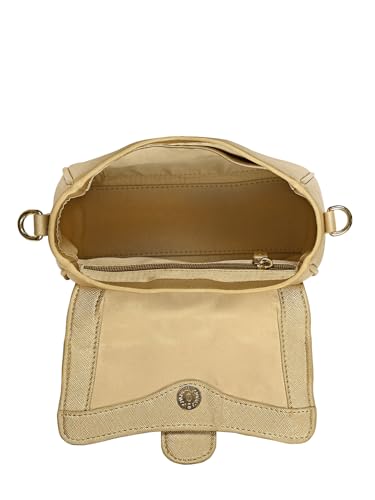 eske Anastasia Vegan Leather Satchel (Gold Saffiano)