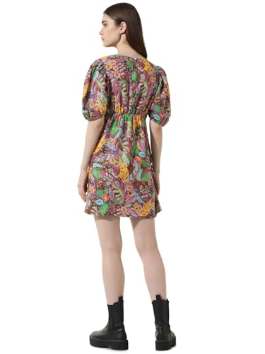 ONLY Women Printed Cotton Above Knee Multicolor Bodycon Dress