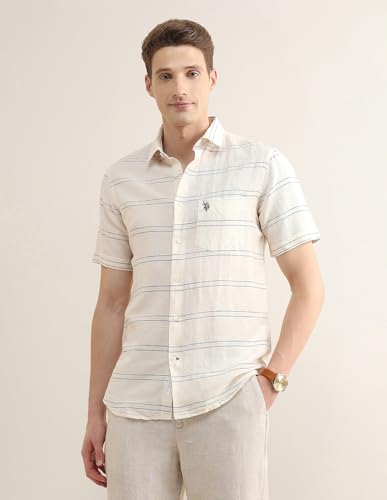 U.S.Polo Association Men's Horizontal Striped Regular Fit Shirt