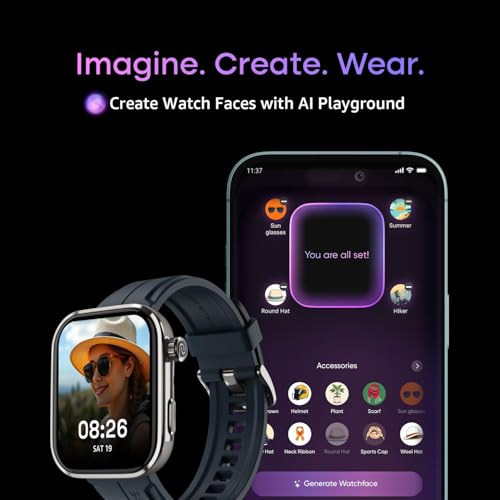 Noise Pro 6 Max Smart Watch:Intelligent AI, Endless AI Watch Faces, AI Companion, 1.96” AMOLED, Stainless Steel Build, Built-in GPS, 5 ATM, EN2 Processor, for iOS & Android(Jet Black)