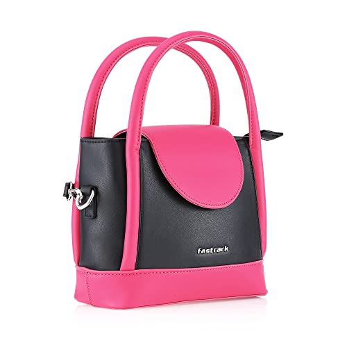 Fastrack Structured Black Colour Blocked Satchel For Women