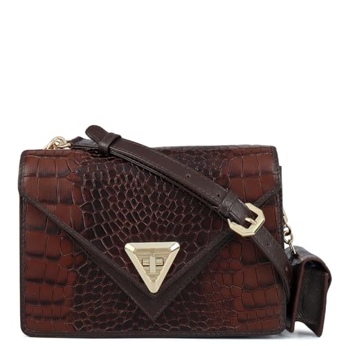 Da Milano Leather Sling Bag for Women - Brown