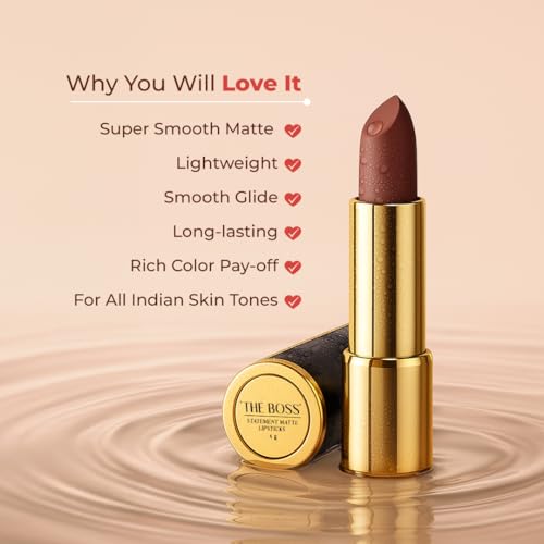 LoveChild Masaba Statement Matte Lipstick, ASAP (Dark Brown), Smooth Glide, Bold Matte Finish, Long-Lasting Lipsticks With Mango Butter Nourishing and Intense Color Payoff, Lightweight, 4g