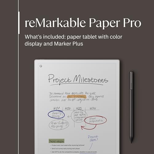 reMarkable Paper Pro Bundle Includes 11.8'' Paper Tablet and Marker Plus Pen with Eraser Gray