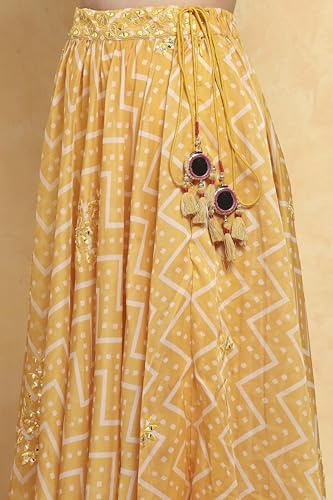 Biba Girl's Yellow Polyester Lehega Set