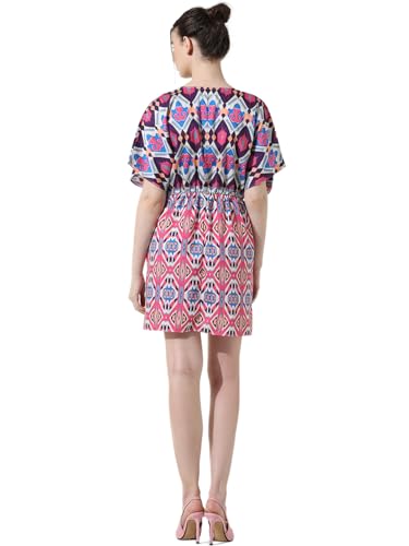 ONLY Women Printed Viscose Blend Above Knee Purple Wrap Dress