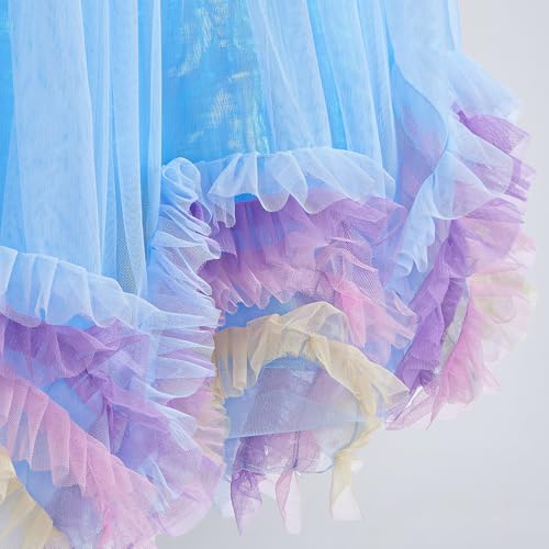 Hopscotch Girls Blue Short Sleeves Sequined Ruffled Gown for Age (12-24 Months)