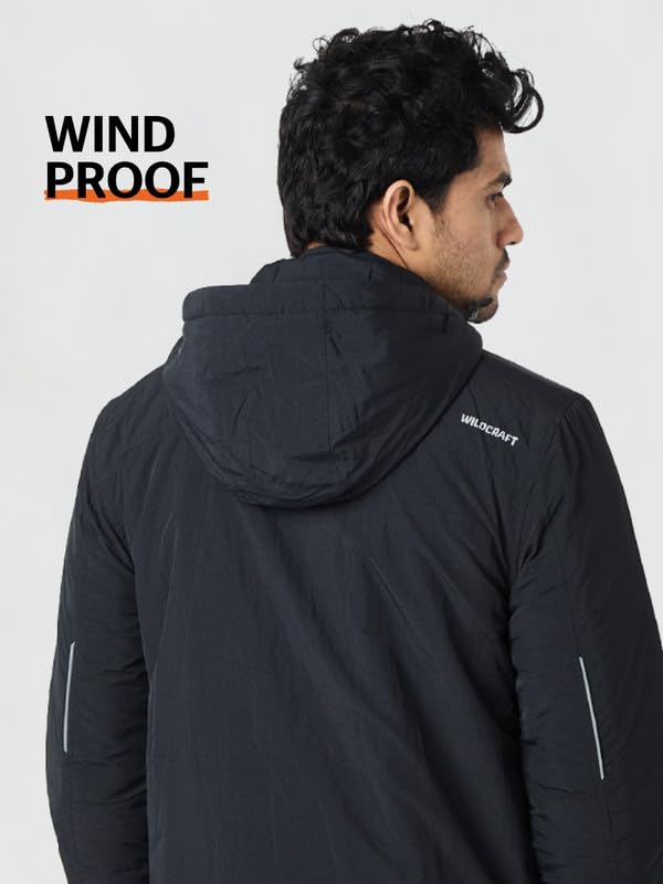 Wildcraft Men Nylon Quilted Jacket (Black, M)