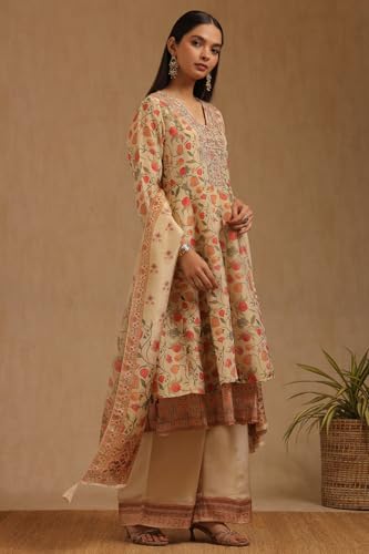 Soch Women's Tissue Salwar Suit Set (EWA5CD22270_Beige