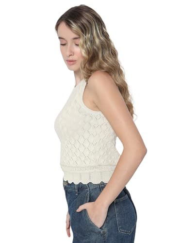 VERO MODA Women's Regular Fit Beige Top