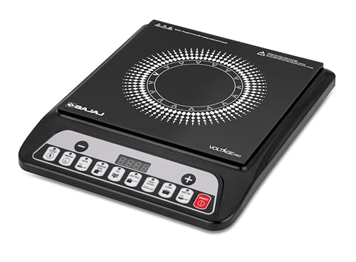 Bajaj 140TS 1400 W Induction Cooktop | 7 Pre-Set Menus | Insect Protection | 1 Year Warranty 【Black】