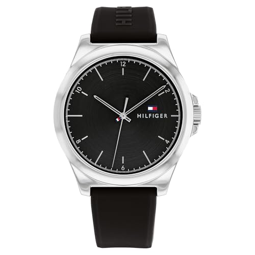 Tommy Hilfiger Quartz Black Dial Silicone Strap Watch for Women