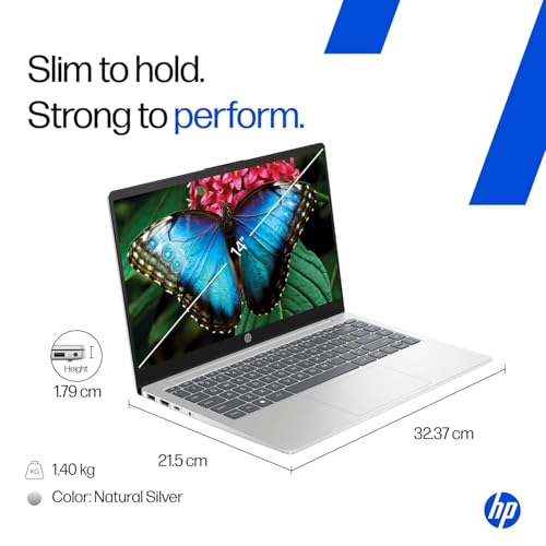 HP 14, Intel Core 13th Generation Intel Core i7-1355U (16GB DDR4, 512GB SSD), Micro-Edge, Anti-Glare, FHD, 14''/35.6cm, Win11, M365* Office24, Silver, 1.4kg, EP0159TU, FHD Camera, Backlit Laptop