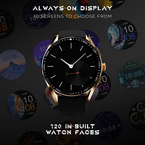 Fire-Boltt Invincible Plus 1.43" AMOLED Display Smartwatch with Bluetooth Calling, TWS Connection, 300+ Sports Modes, 110 in-Built Watch Faces, 4GB Storage & AI Voice Assistant (Gold Black)