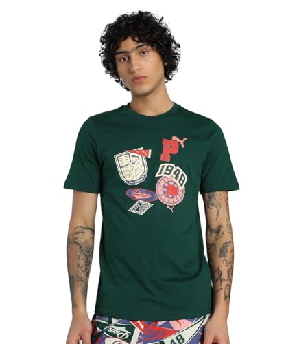 Puma Men's Regular Fit T-Shirt (634158_Dark Myrtle