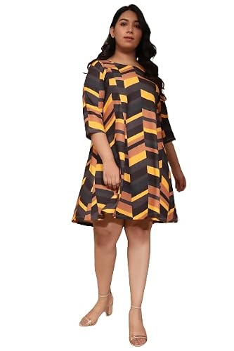AMYDUS Plus Size Dress for Women | Printed | A Line Fit | Cloud Soft Fabric | Sweat Absorbing | XL to 9 XL Dresses | Yellow