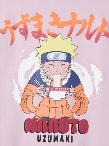 Max Girls Naruto Print T-Shirt(Pink_8-9 Y)