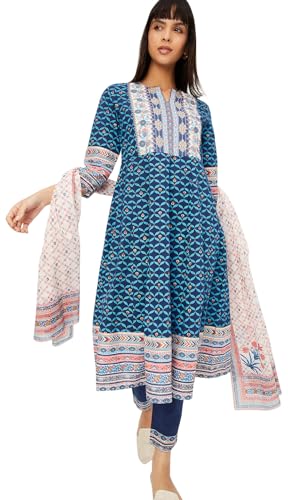 Max Women's Cotton Kurta Set (KALST42020BLUE_Blue