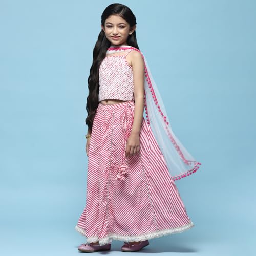 BIBA Girls PRINTED SHORT_KURTA KID(KWSWEET SPRING5924_PINK_9)