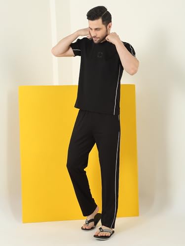 Sweet Dreams Men's Solid Pyjama Set