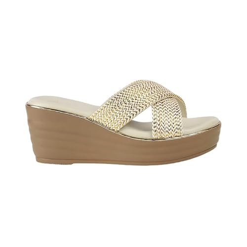 tresmode TULSA Cream Women's Dress Wedge Heel Sandals in Size 3 UK / 36 EU