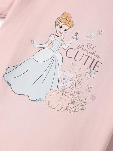 Nautinati Girls’ Disney Princess Cotton T-Shirt | Regular T-Shirt for 3 to 24 Months Pink
