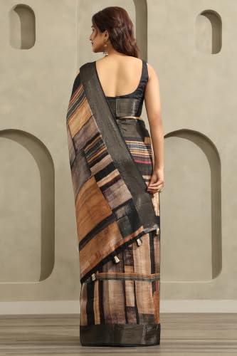 Soch Womens Multicolour Viscose Geometric Printed Saree