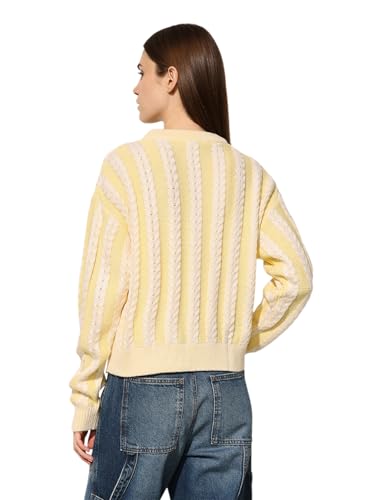 ONLY Women's Acrylic Round Neck Pullover Sweater (9005676- Sunlight