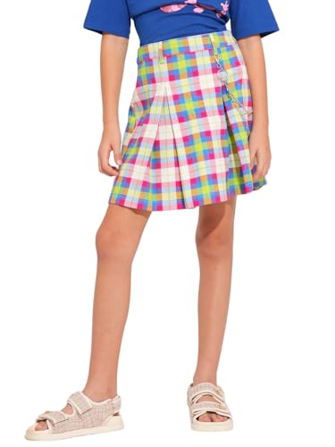 VERO MODA Girls Multi-Colour Check Pleated Skirt