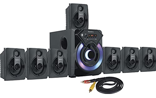 TRONICA Series 7.1 Channel Home Theatre System � Bluetooth, USB,FM, SD, RCA Inputs,AUX, LED TV Supported 4 Inch Active Subwoofer, 3� Passive Radiator, Vivid Lights, Wireless Remote