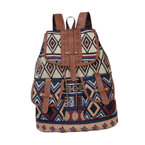 ECOMISTIQ®Women Ethnic Pattern Backpack Bag Travel Daypack for Camping Shopping Street Style D|Clothing, Shoes & Accessories|Womens Handbags & Bags