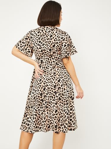 Max Women's Cotton Blend Classic Midi Dress (SR3311_Ivory