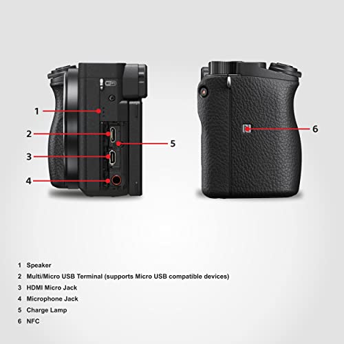 Sony Alpha Ilce-6400 24.2Mp Mirrorless Digital SLR 16 GB Camera Body (Aps-C Sensor, Real-Time Eye Auto Focus, 4K Vlogging 16 GB Camera, Tiltable LCD) - Black