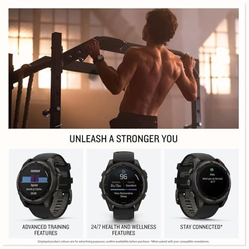 Garmin Fenix 8 43mm,AMOLED,Saph,SftGldSS/FogGryLeatherBnd,Excl