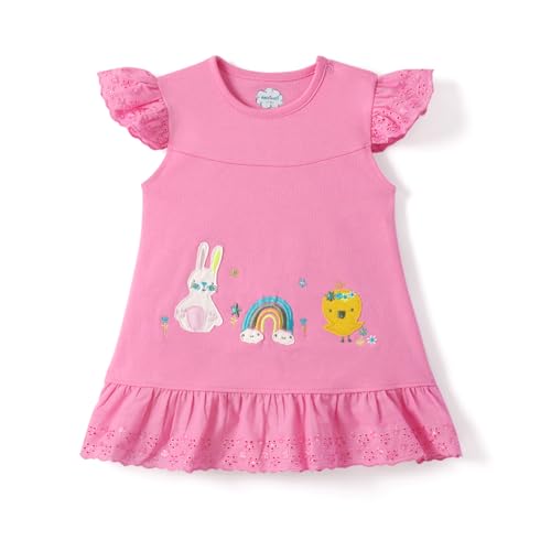 Nauti Nati Baby-Girl's Cotton A-Line Knee-Length Casual Dress (AS-1005_Pink