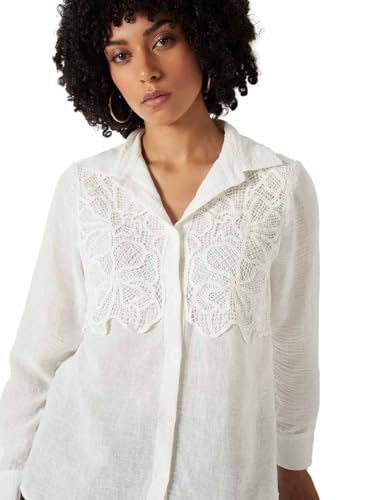 Max Women Embroidered Shirt(Off White_S)