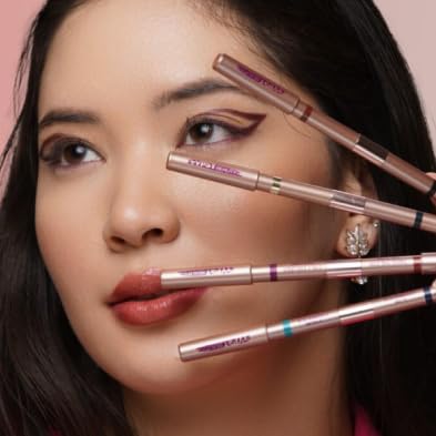 Typsy Beauty Double-Ended Eyeliner & Eyeshadow | Matte & Metallic Creamy Dual-Ended Eyeliner Pencil | One Swipe Application | Long-Lasting & Waterproof | Available in 5 shades | 2g (Wine and Dine 01)
