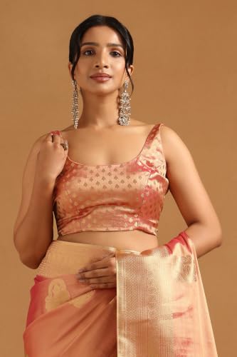 Soch Womens Fuchsia Tissue Zari Woven Saree