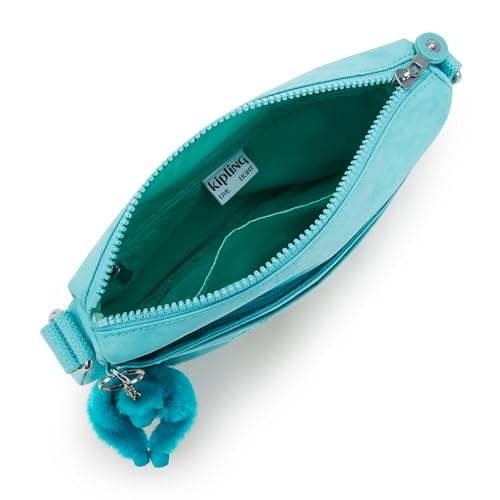 Kipling Women's Sebastian Crossbody, Super Light, Durable Messenger, Shoulder Bag, Deepest Aqua, 9''L x 8.75''H x 1''D, Kipling Women's Sebastian Crossbody Bag