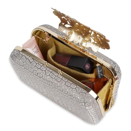 PARATO Eye-Catching Party Clutch (Dark Silver)