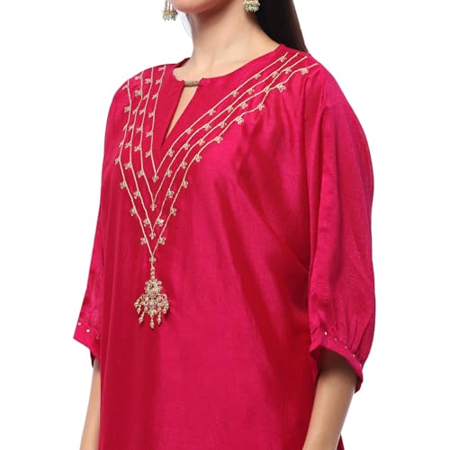 Fuchsia Polyester Straight Set