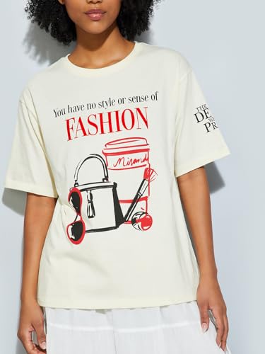 Max URB_N Women Devil Wears Prada Oversized T-Shirt (Beige_L)