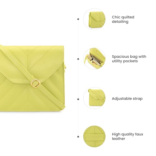 Fastrack Quilted Sling Bag for Women, Ladies and Girls with Adjustable Strap