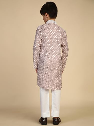 Pro-Ethic Style Developer Boys Cotton Kurta Pajama For Kid's Ethnic Wear | Cotton Kurta Pajama (S-268), 6-7 years, Pink